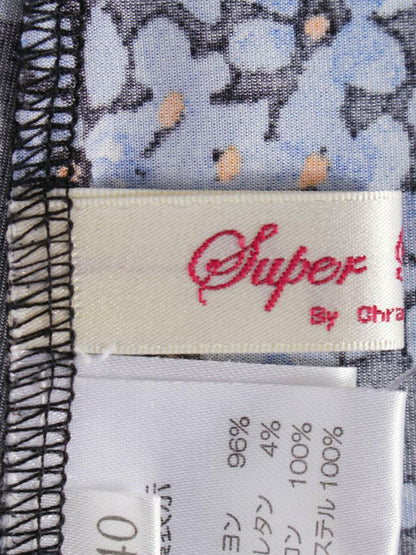 スーパービューティー トップス 40 ブルー 花 ビジュー リボン IT5PTLBN02J8 【SALE】