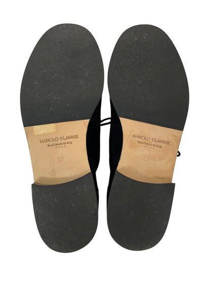 マノロブラニク ドレスシューズ 37 ブラック レザー スウェード ITR9K74Y2ARN 【SALE】