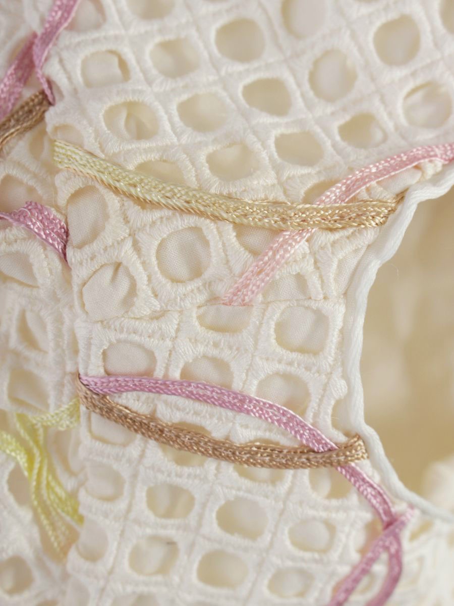 トッカ OPTOLS0230 ワンピース 2 ホワイト カットワーク タック フレア ITC2RWDQ2B4E 【SALE】