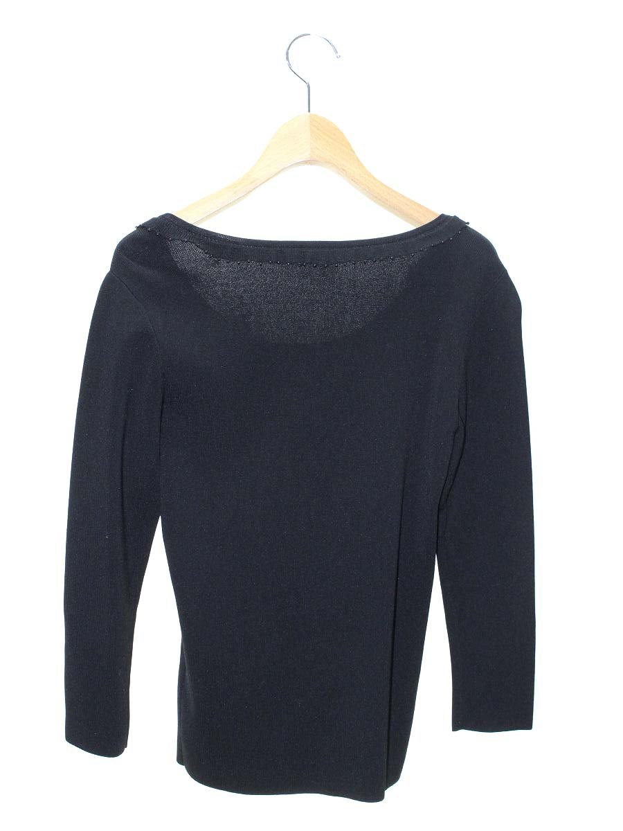 トゥービーシック W5N68-257-09 ニット 2 ブラック フリル ビジュー ITMRT60DBESU