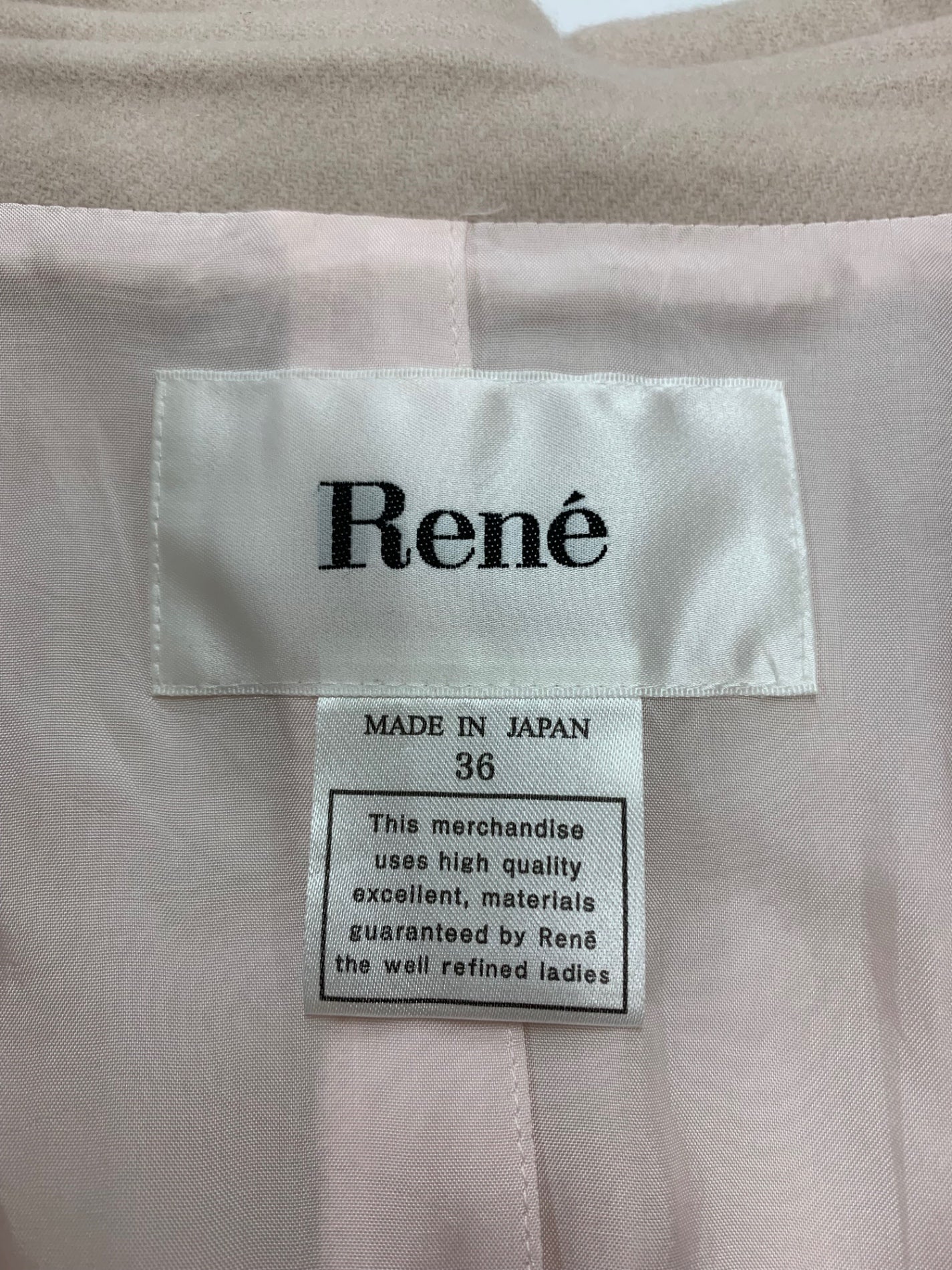 ルネ 6238060 コート 36 ピンク ウール ロング IT55WBGL3CMW