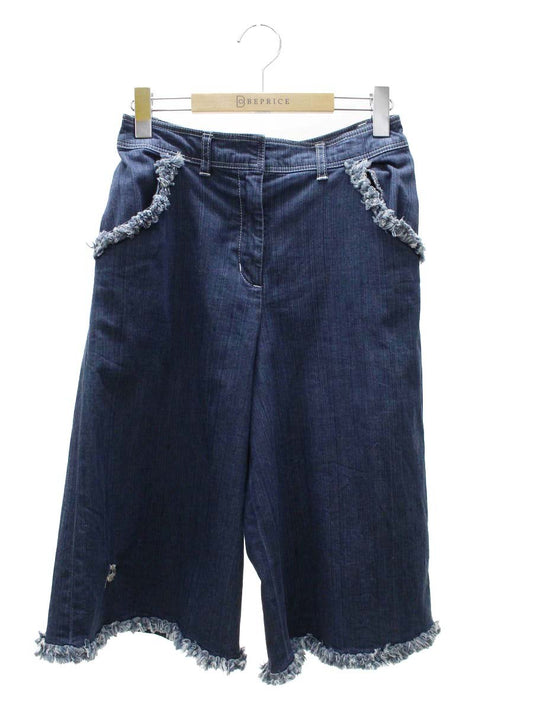 エムズグレイシー 626107 デニムパンツ 36 ネイビー フリル ワイド ITGENCRQF72O