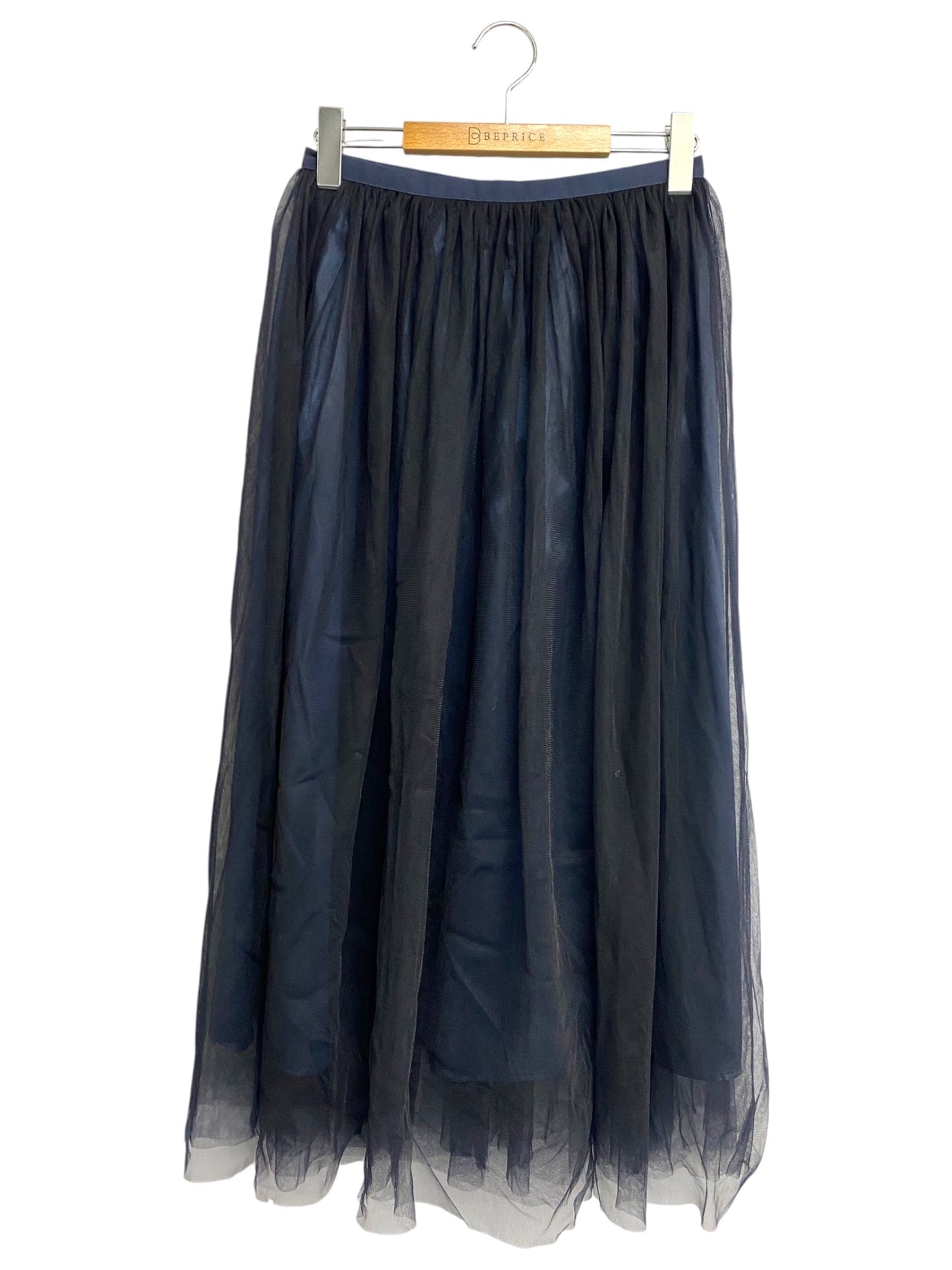 ユナイテッドアローズ チュール ギャザースカート 1524-162-5157 36 ネイビー 22AW ITKG2WJ66J7S