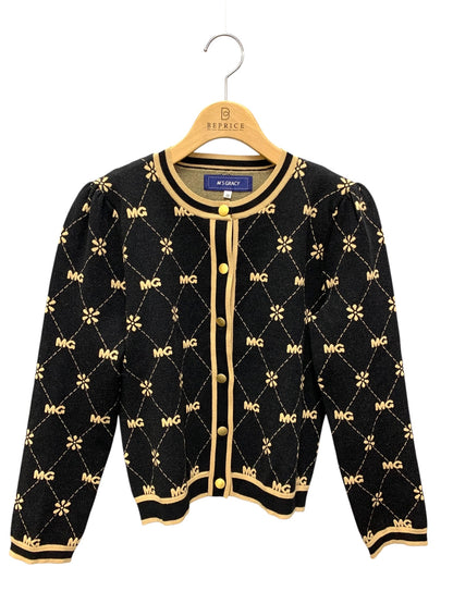 エムズグレイシー 花＆ロゴJQニットカーディガン 218532 38 ブラック ITI1A10KCSNE