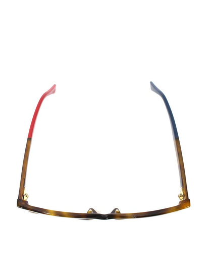 グッチ GG0162OA メガネ ブラウン/レッド/ネイビー セルフレーム スクエア べっ甲柄 ITX13UQSJI16