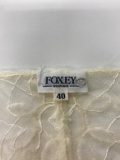 フォクシーブティック 18719 カーディガン 40 アイボリー モヘヤ混 メッシュ地 ITSIZNY8RNYG