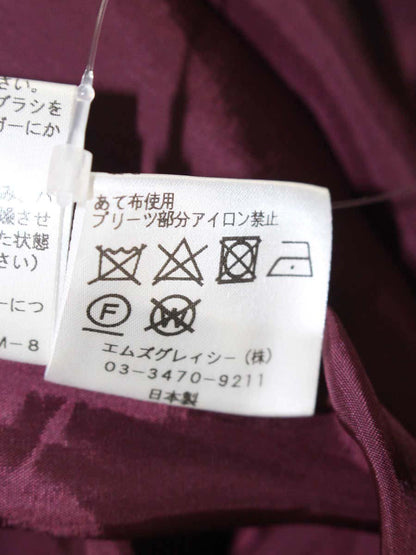 エムズグレイシー 817520 スカート 36 ワインレッド プリーツ IT0KWKYPGHTC