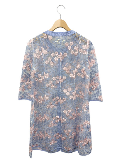 スーパービューティー ロングカーディガン 42 ブルー フラワーモチーフ レース ITW9WJV1JYDS