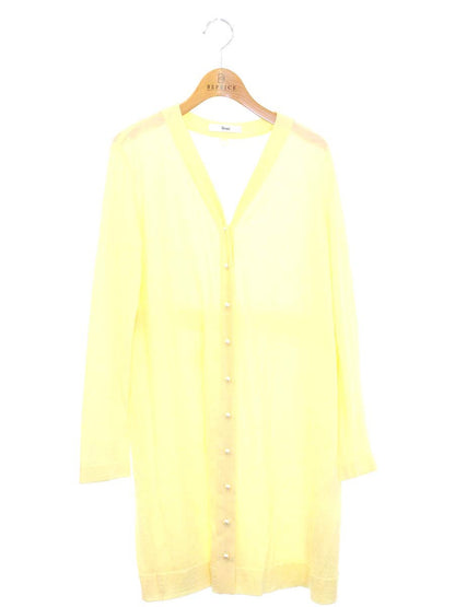 ルネ 6312170 カーディガン 36 イエロー ウール パール ロング ITQ80TUXUE50