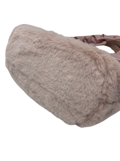 エムズグレイシー 394510 ハンドバッグ ピンク エコファー リボンハンドル ラインストーン ITJSAR0PD49I