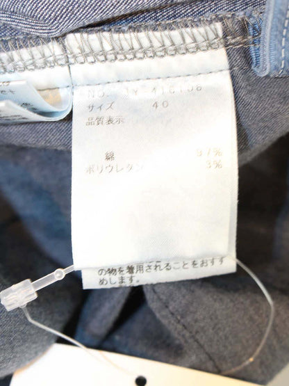 エムズグレイシー 416106 デニムパンツ 40 ブルー 刺繍 ワイド ITUBX2HTKO54