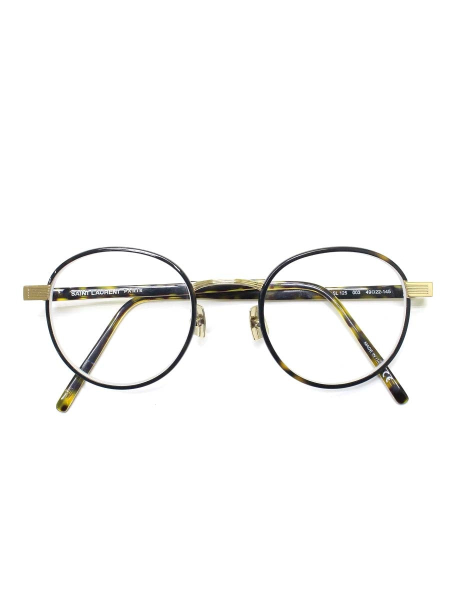 サンローランパリ SL125 003 メガネ ダークハバナ/ゴールド メタルフレーム フルリム ラウンド ITBUTELIQM5U