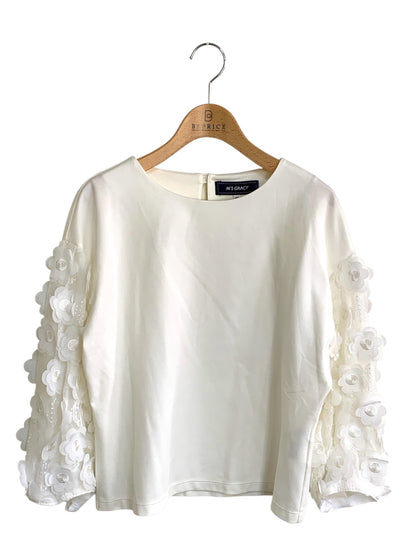 エムズグレイシー 015305 Tシャツ カットソー 40 ホワイト フラワーモチーフ ITA70KQ3VH6C