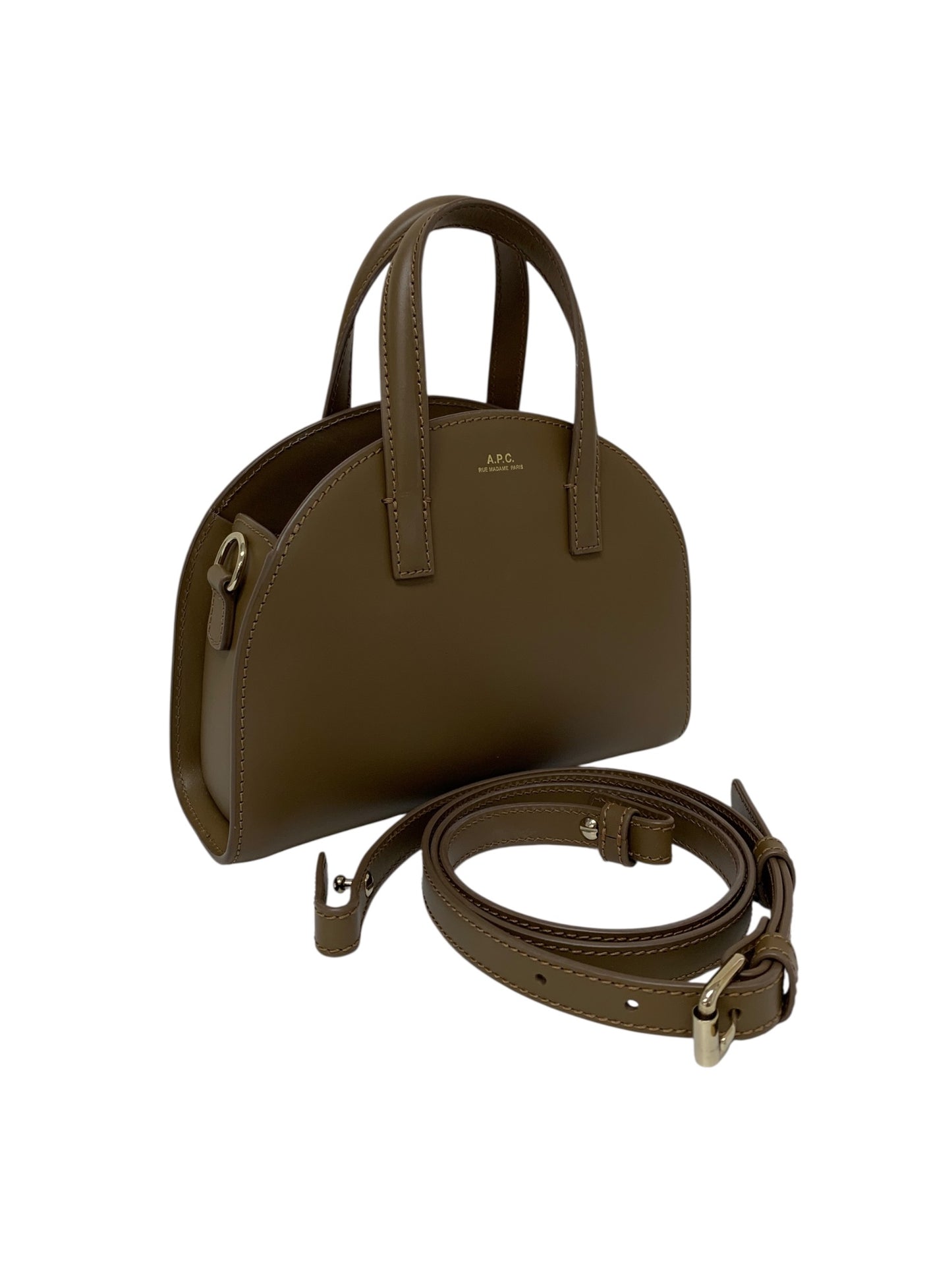 アーペーセー Demi-Lune スモールトートバッグ ブラウン レザー 2way ITV8SCXK916G