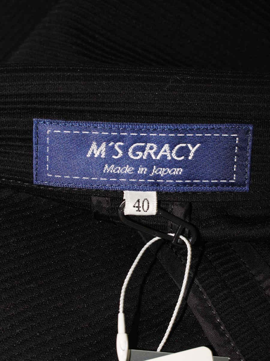 エムズグレイシー 014125 ジャケット 40 ブラック 襟付き カメリアボタン IT06FF5RODQ8