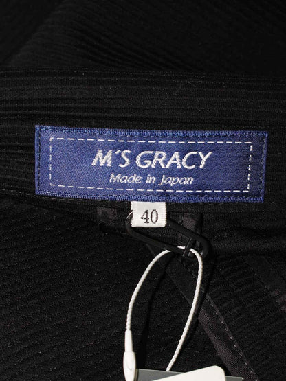 エムズグレイシー 014125 ジャケット 40 ブラック 襟付き カメリアボタン IT06FF5RODQ8