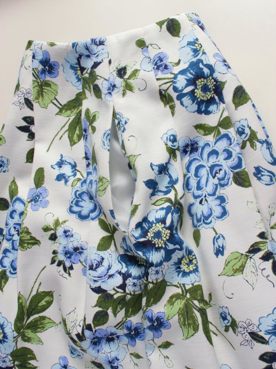 ポンヌフ AI1057 スカート 2 ブルー フラワーモチーフ IT0IWXXECU1I