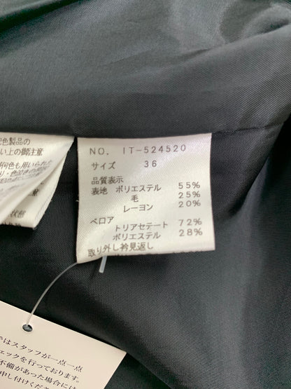 エムズグレイシー 524520 527548 セットアップ 36 ブラック ジャケット スカート ストライプ IT5V8VBVYJWG