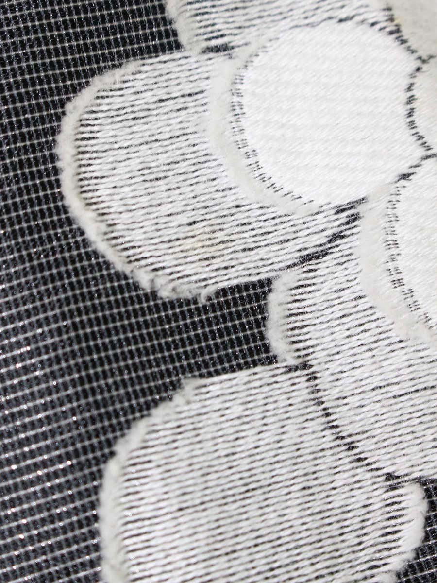 エムズグレイシー 527147-2 スカート 38 グレー フラワーモチーフ ジャカード チュール ITQACNCBUYC0