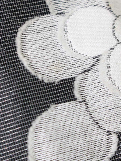 エムズグレイシー 527147-2 スカート 38 グレー フラワーモチーフ ジャカード チュール ITQACNCBUYC0