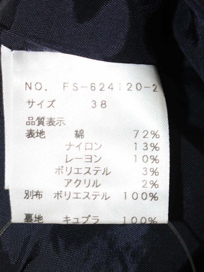 エムズグレイシー 624120-2 ジャケット 38 ネイビー ツイード カメリア Wジップアップ ITBM43C0FG6O 【SALE】