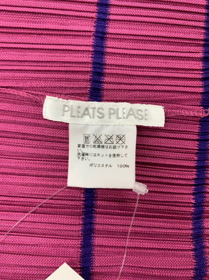 プリーツプリーズイッセイミヤケ  PP31-JT780 トップス 3 パープル ストライプ プリーツ ITG3XJOX9QJD