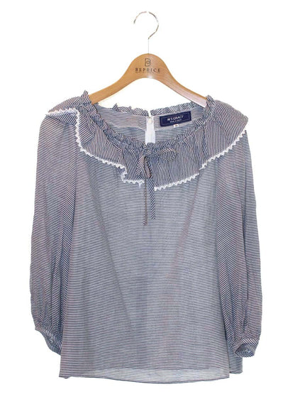 エムズグレイシー Frill Collar Blouse 910308 シャツ ブラウス 38 ブルー IT1M0X4DK37K
