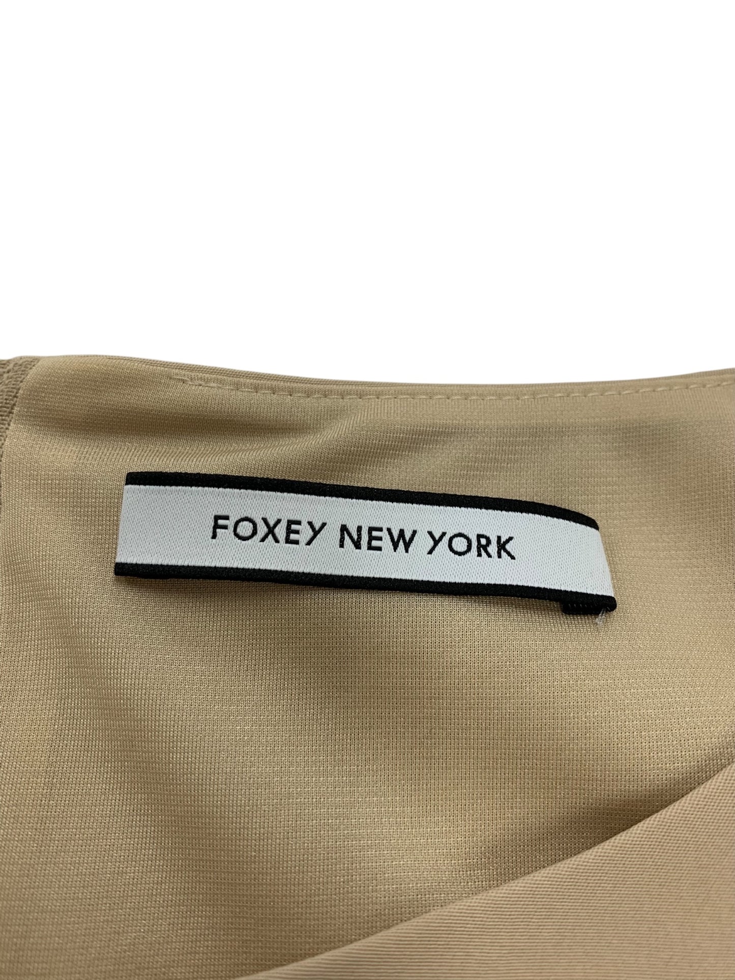 フォクシーニューヨーク スリムタックドレス 38327 ワンピース 38 ベージュ バックジップ クルーネック ITZS963X9O5S