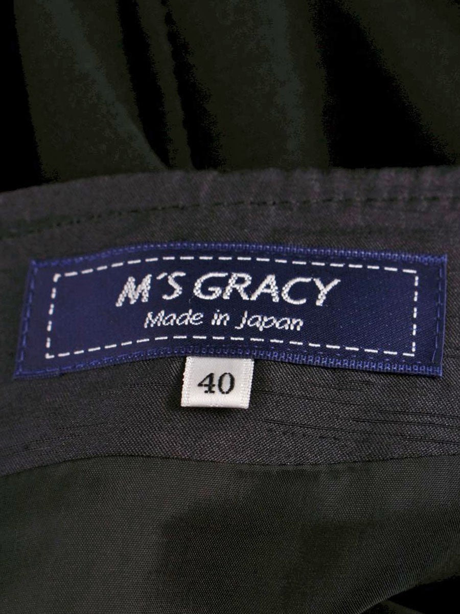 エムズグレイシー 117521 スカート 40 ブラック キルティング 切替 カメリア ITBI5EDBPWGO