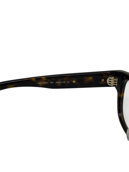 グッチ GG1741OJ 002 メガネ ハバナ 彫金メタルプレート ウェリントン ITT6IJGPA7IC