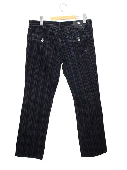 バーバリーブラックレーベル BMS13-720-08 パンツ 82 ブラック ベロア ストライプ IT8ONYNGN8I0