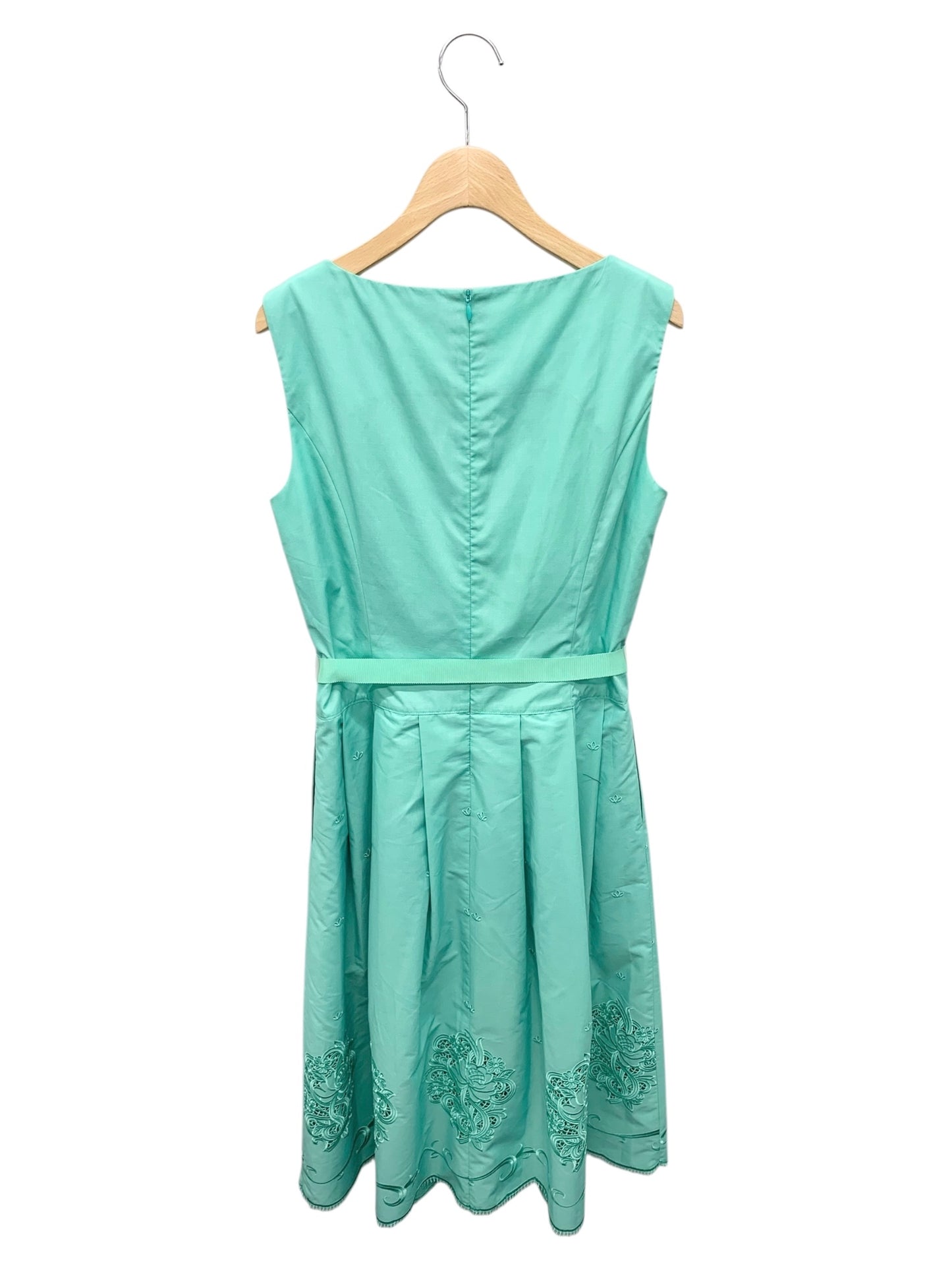 エムズグレイシー 裾刺繍タックワンピ―ス 411349 40 グリーン ITPRS7Q90XO8