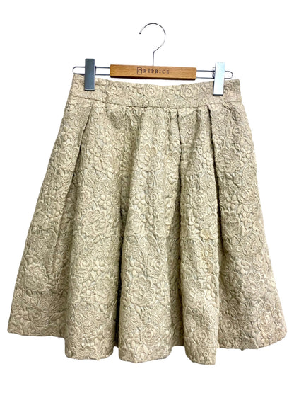 ドゥーズィエムクラス 11-060-500-2240-3-0 スカート 36 グレージュ 刺繍 フラワーモチーフ IT3DWHKJ2C7W 【SALE】