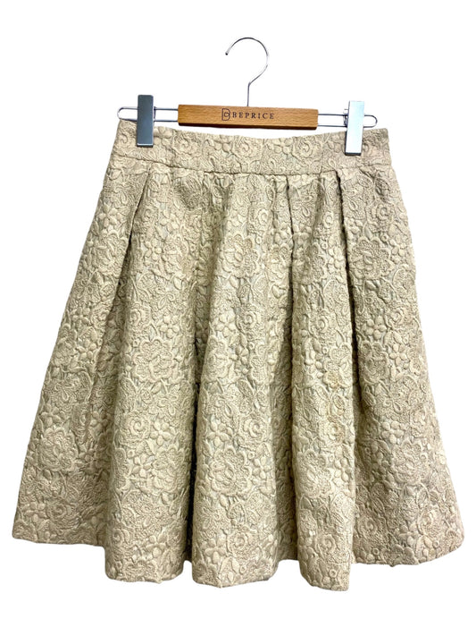 ドゥーズィエムクラス 11-060-500-2240-3-0 スカート 36 グレージュ 刺繍 フラワーモチーフ IT3DWHKJ2C7W