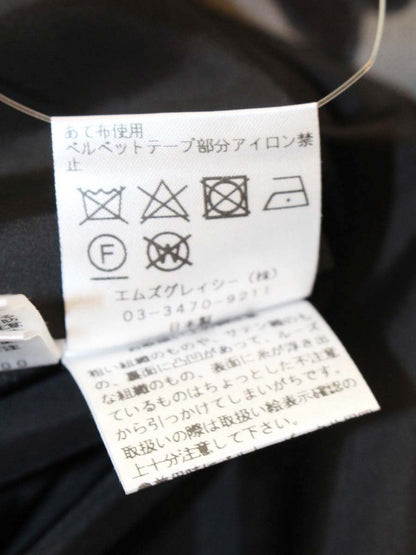 エムズグレイシー 117610 スカート 40 ブラック リボンモチーフ ベロア ITE0DMAYES74