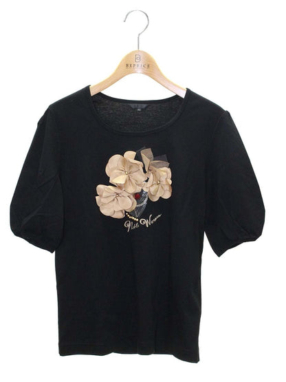 トゥービーシック W5P13-182-09 カットソー 42 ブラック スパンコール ITECZJG1JGS0