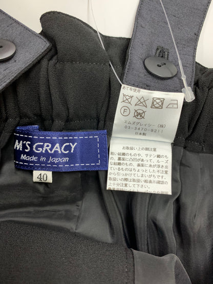 エムズグレイシー 016103 ワイドパンツ 40 ブラック サスペンダー ITGAXAHW9QIZ 【SALE】