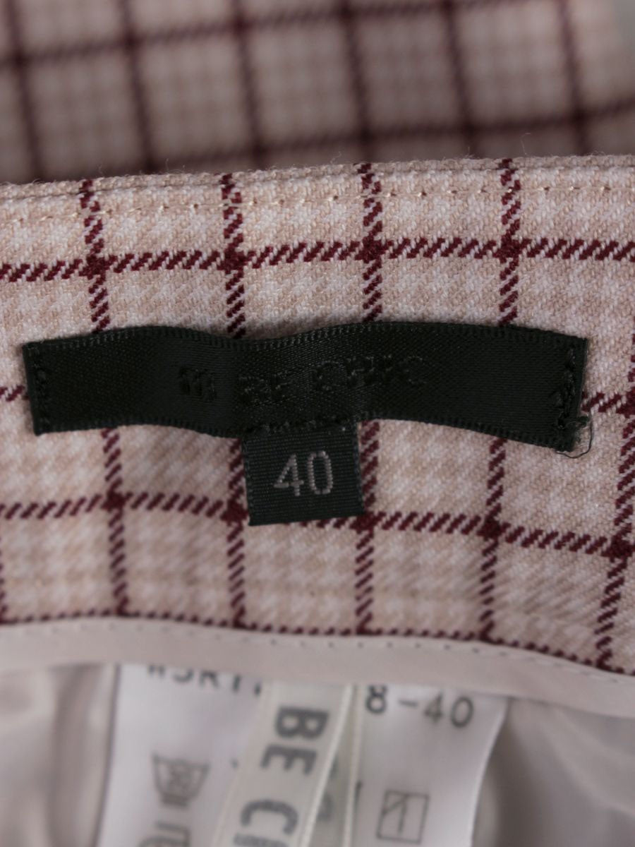 トゥービーシック W5R72-578-40 パンツ 40 ベージュ チェック柄 ITOBEMKD693D 【SALE】