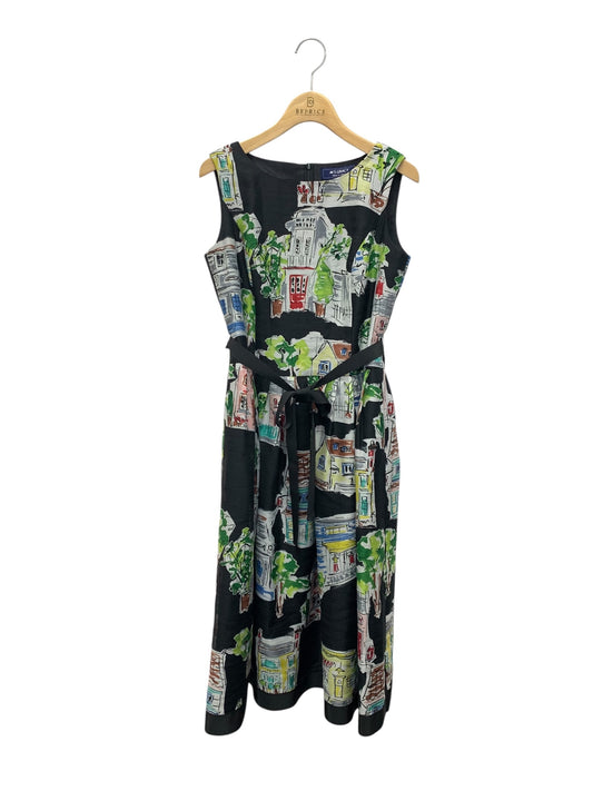 エムズグレイシー 511336 ワンピース 36 ブラック 街並み プリント IT5TLWTE95TO 【SALE】