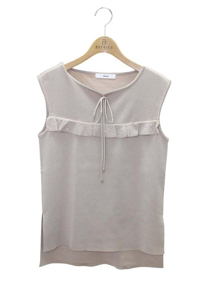 ルネ 6922130A カットソー 34 ベージュ ニット ラインストーン IT504Z4K3XWS 【SALE】