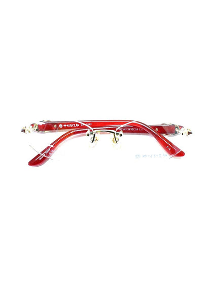中村勘三郎 KN-2642 メガネ ワインレッド シープホーン スワロフスキーリング リムレス IT8C0UWIKFV4