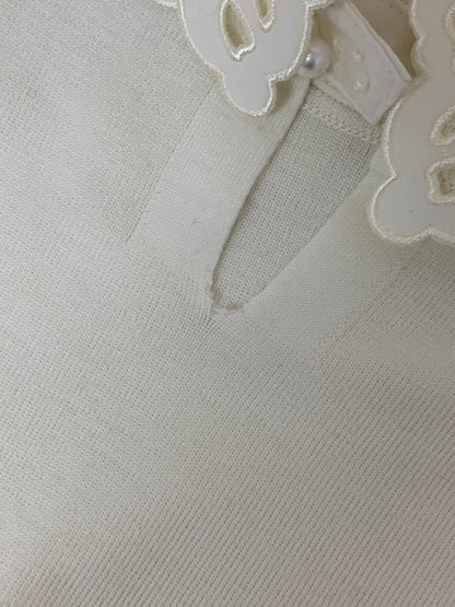 フォクシーブティック Viola Top ヴィオラトップ 44933 ニット 38 ホワイト 衿付 ITUE0VF3JOAW 【SALE】