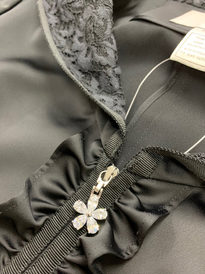 ルネ 6018030 コート 36 ブラック フーディー ラインストーンビジュー ITSFMQ28UPT4