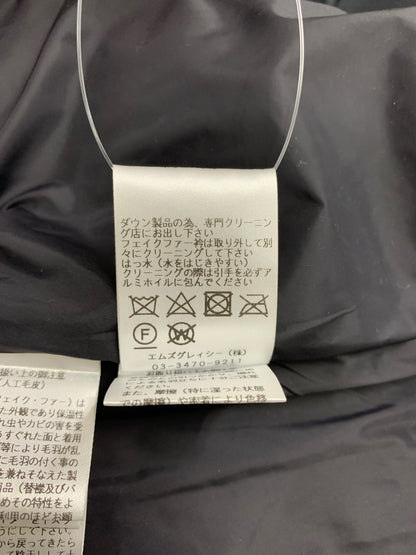 エムズグレイシー 319605 アウター 40 ブラック フェイクファー付き カメリアジップ パールアプリケ ITOJYACDFPFK