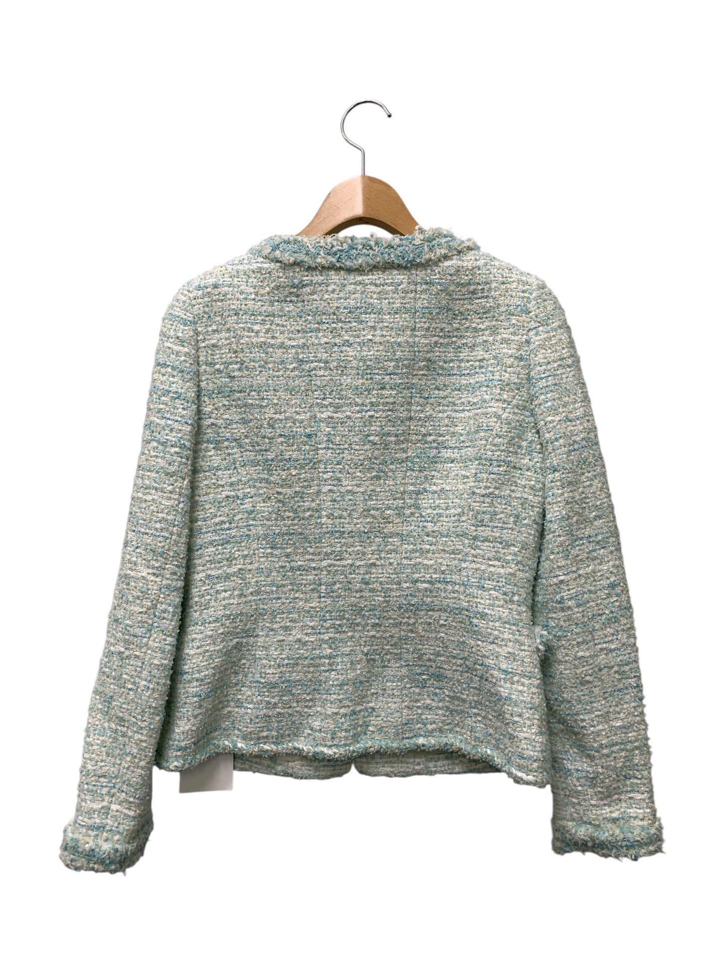 ルネ 6513140 ジャケット 36 ブルー ツイード ノーカラー ITKXNZ3PEWNF