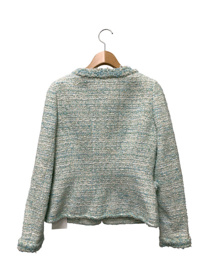 ルネ 6513140 ジャケット 36 ブルー ツイード ノーカラー ITKXNZ3PEWNF