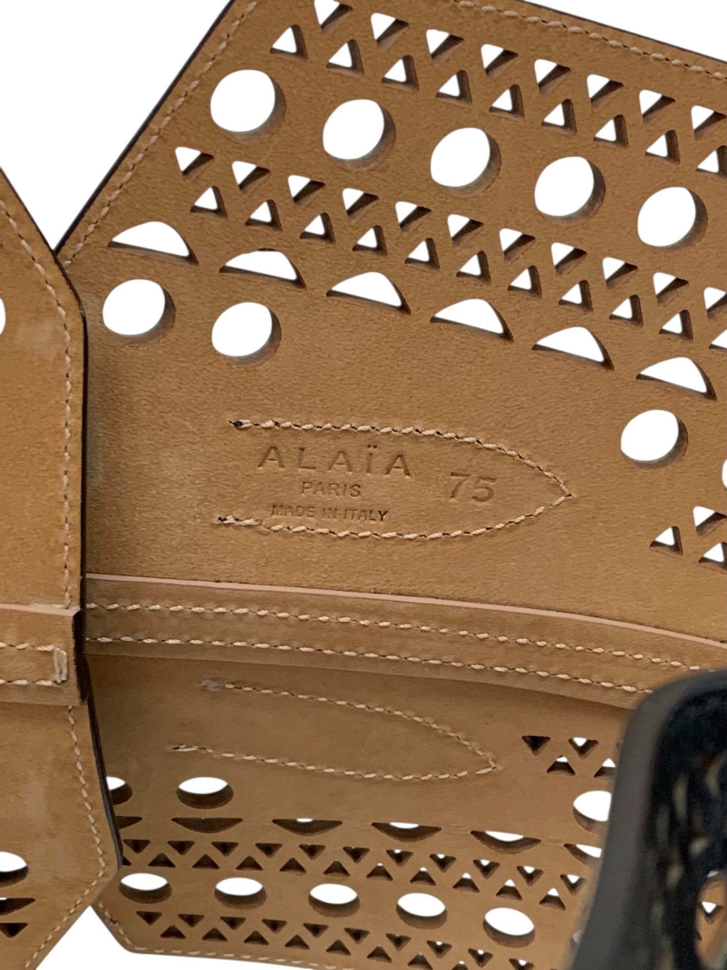 アライア コルセット ブラック カットワーク レザー ダブルベルト ITUU54AKTQG8