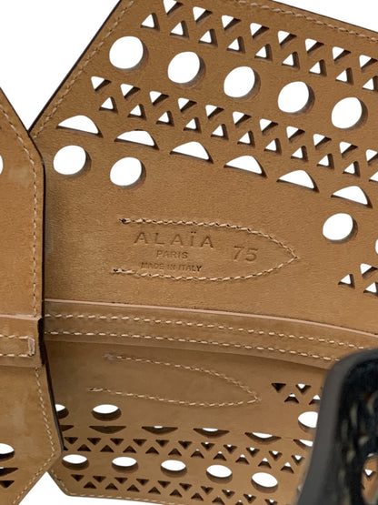 アライア コルセット ブラック カットワーク レザー ダブルベルト ITUU54AKTQG8