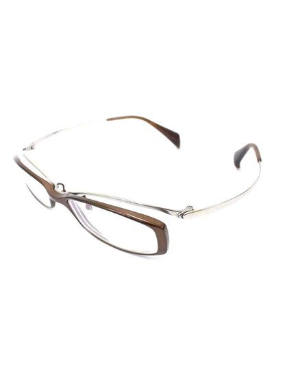 ハマモト HT-056 メガネ ブラウン/シルバー コンビフレーム スクエア ITCCY53M4KVK
