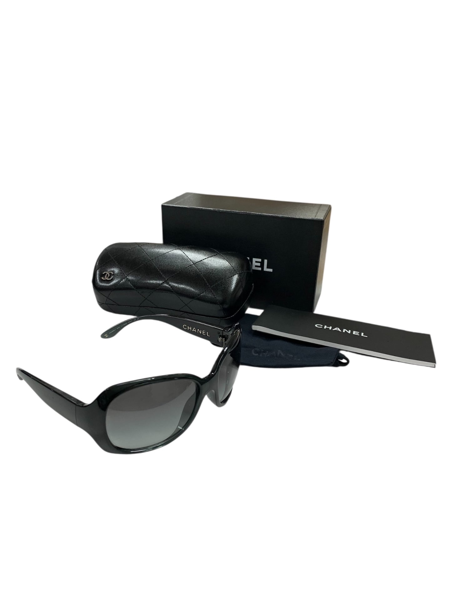 シャネル サングラス 6035 C1129/3C サイドロゴ レクタンギュラー グラデーションレンズ ブラック ITGPV6W47XZC